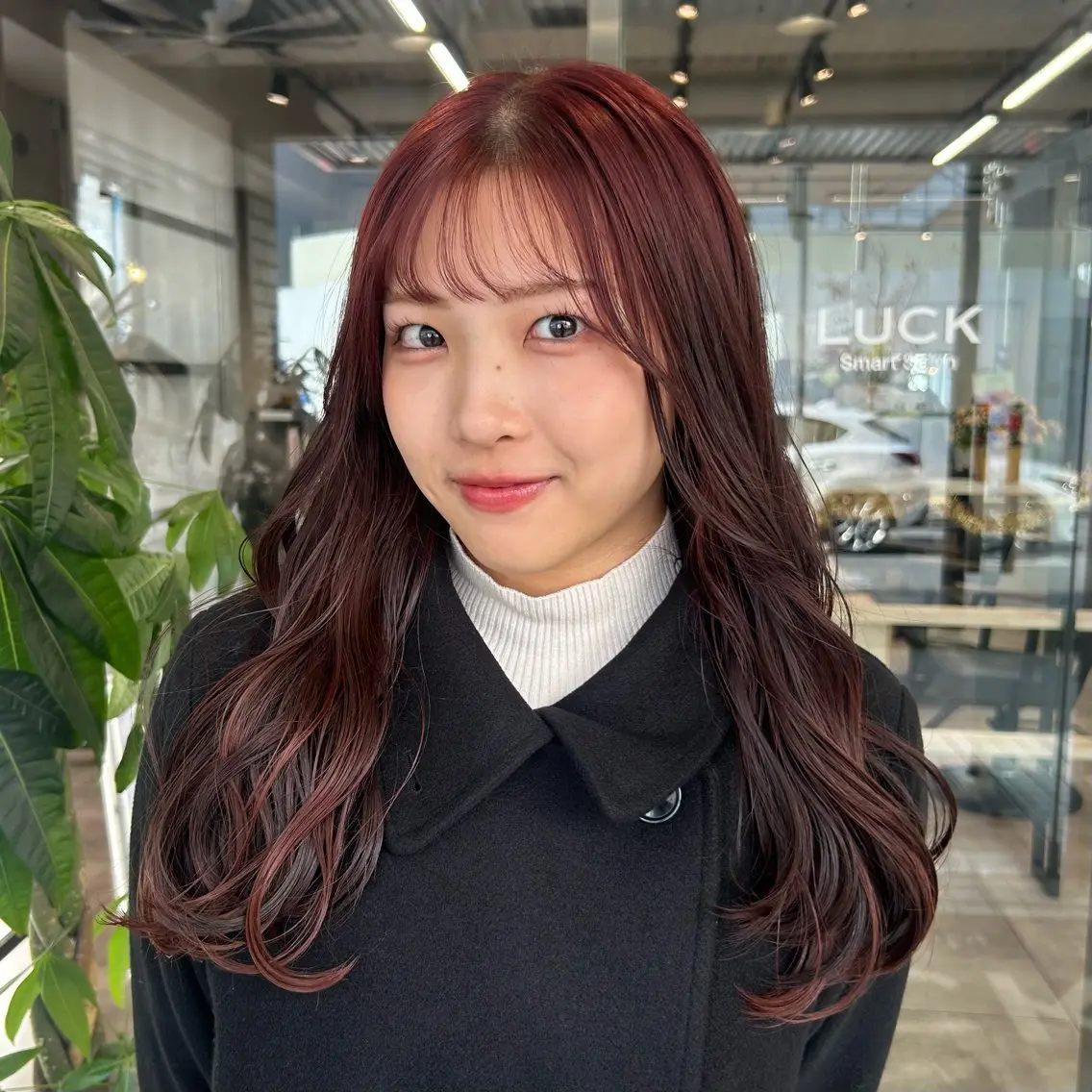 ロング カラー ボルドーカラー クリスマス ヘアカラー デザインカラー 🥨HAZUKiのヘアスタイル