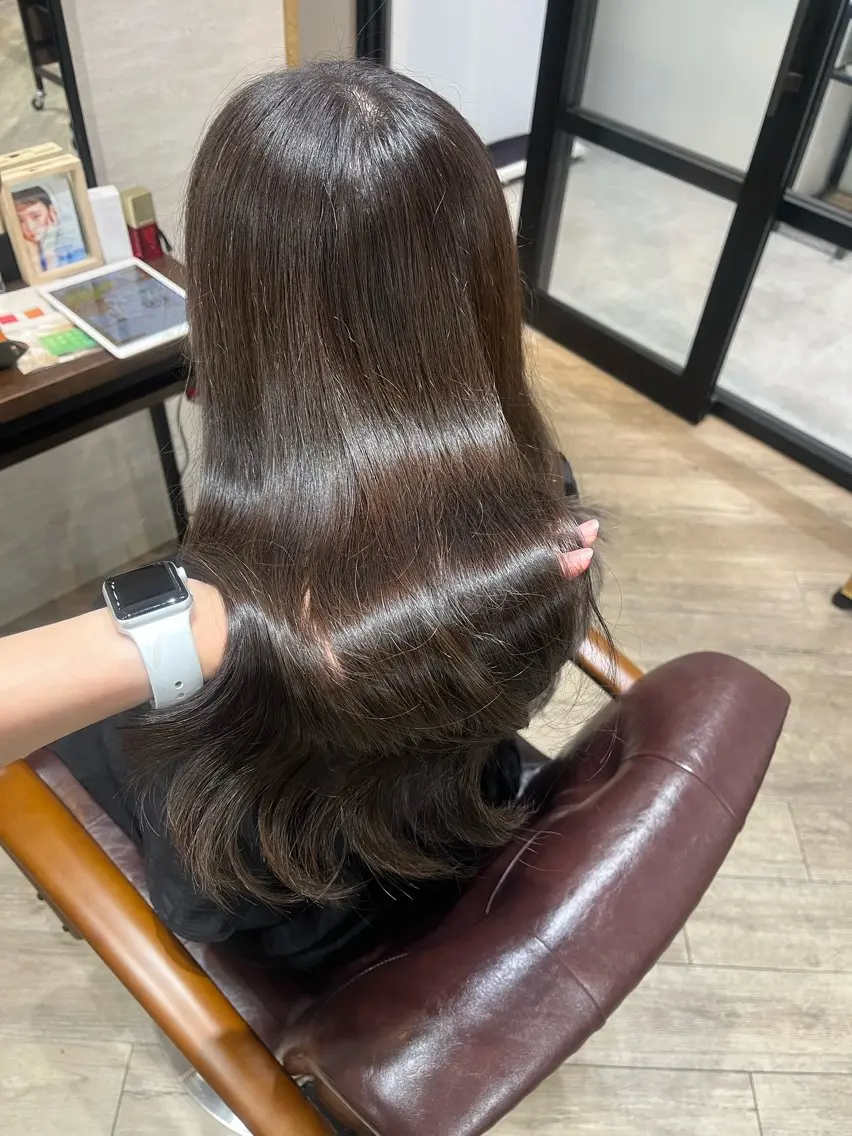 🌿‬人気NO.1クーポン🌿‬カット＋カラー+髪質改善TOKIO5stepトリートメント⭐️の写真