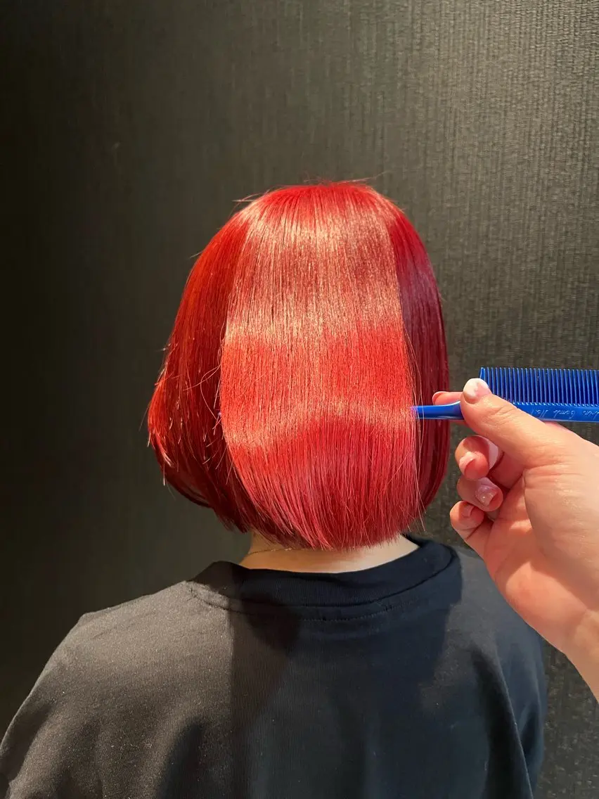 ショート カラー カシス レッドカラー ヘアカラー レイヤー/個性惹き出 すカラー/yuukaのヘアスタイル