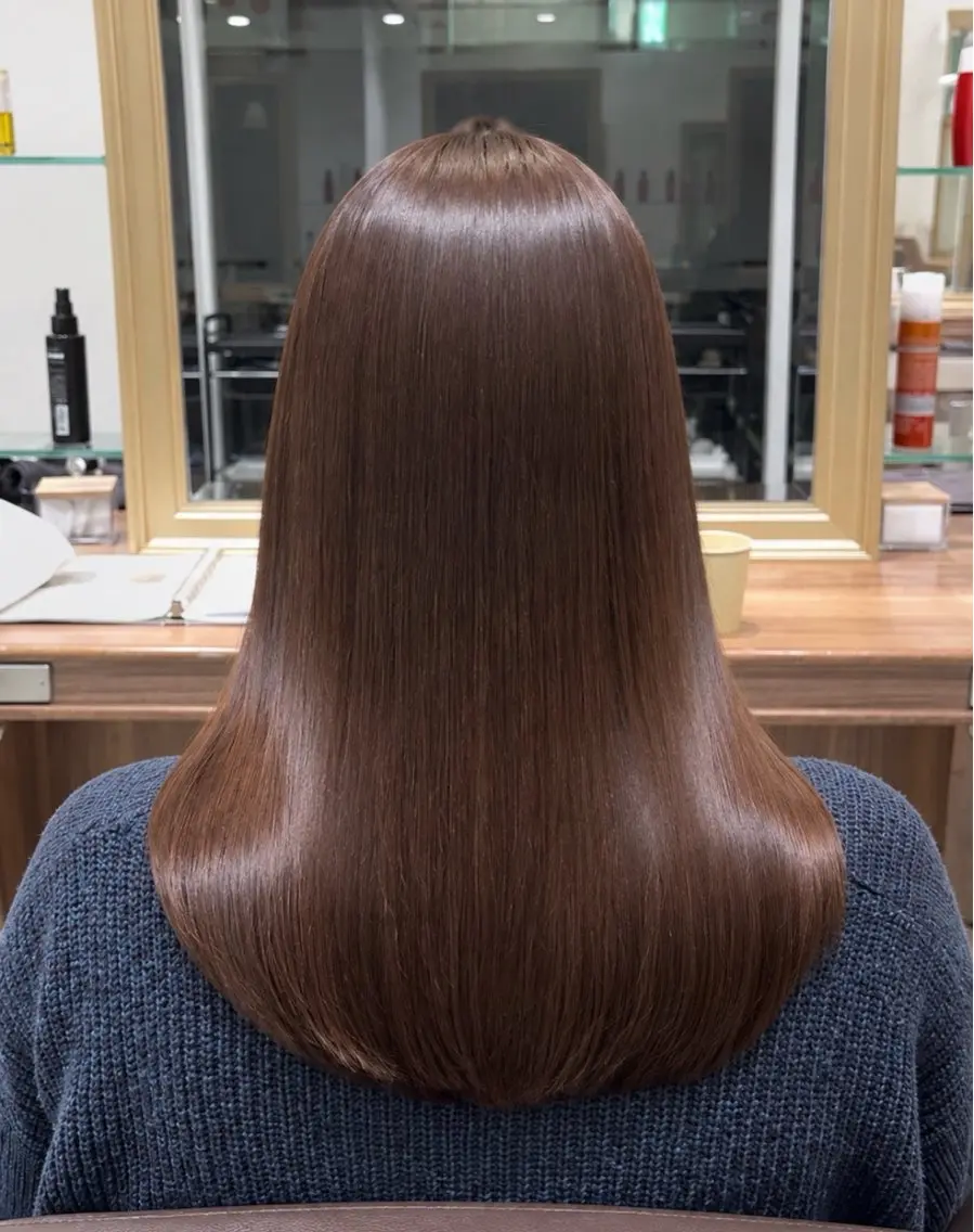 ミディアム 縮毛矯正 カット 縮毛矯正 ⭐️美髪カラー/永木 空のヘアスタイル