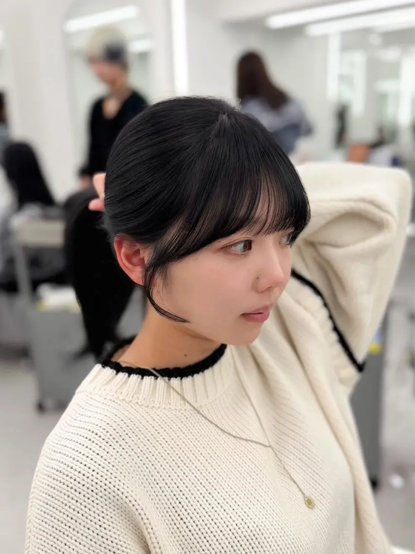 ロング カラー レイヤーカット 小顔カット カット 韓国ヘア/顔周り ヘアセット/加藤優里のヘアスタイル