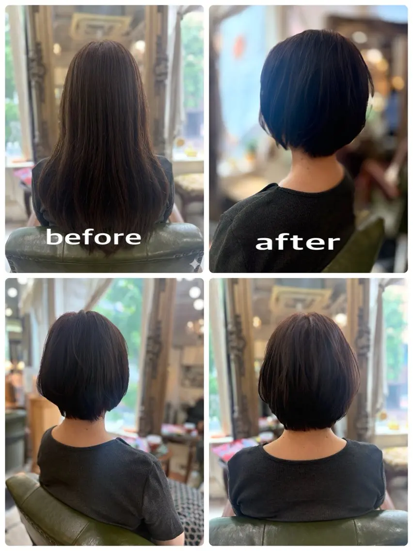 ショート カット ヘアカラー トリートメント 新宿御苑/ショート ショートボブ/山口のヘアスタイル