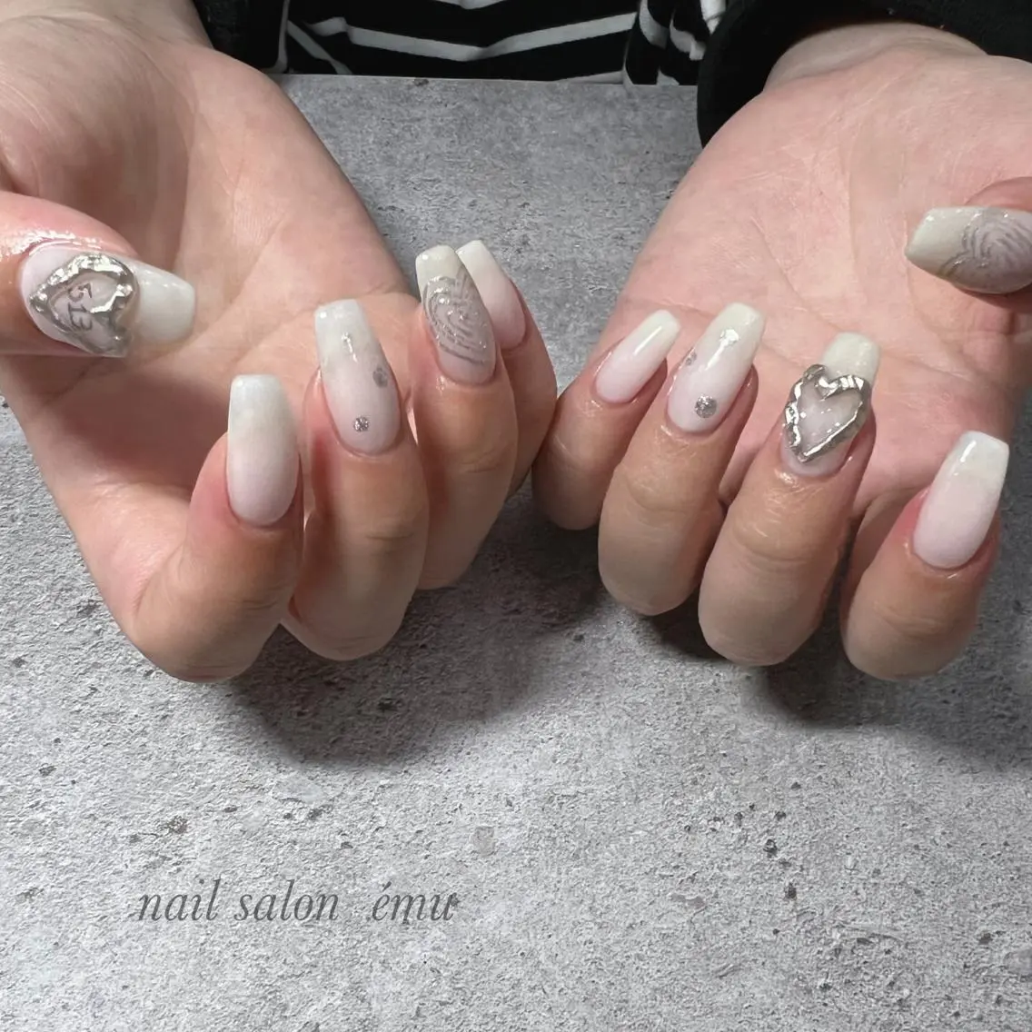 セミロング ネイル ハンドネイル nail salon émuのネイルデザイン