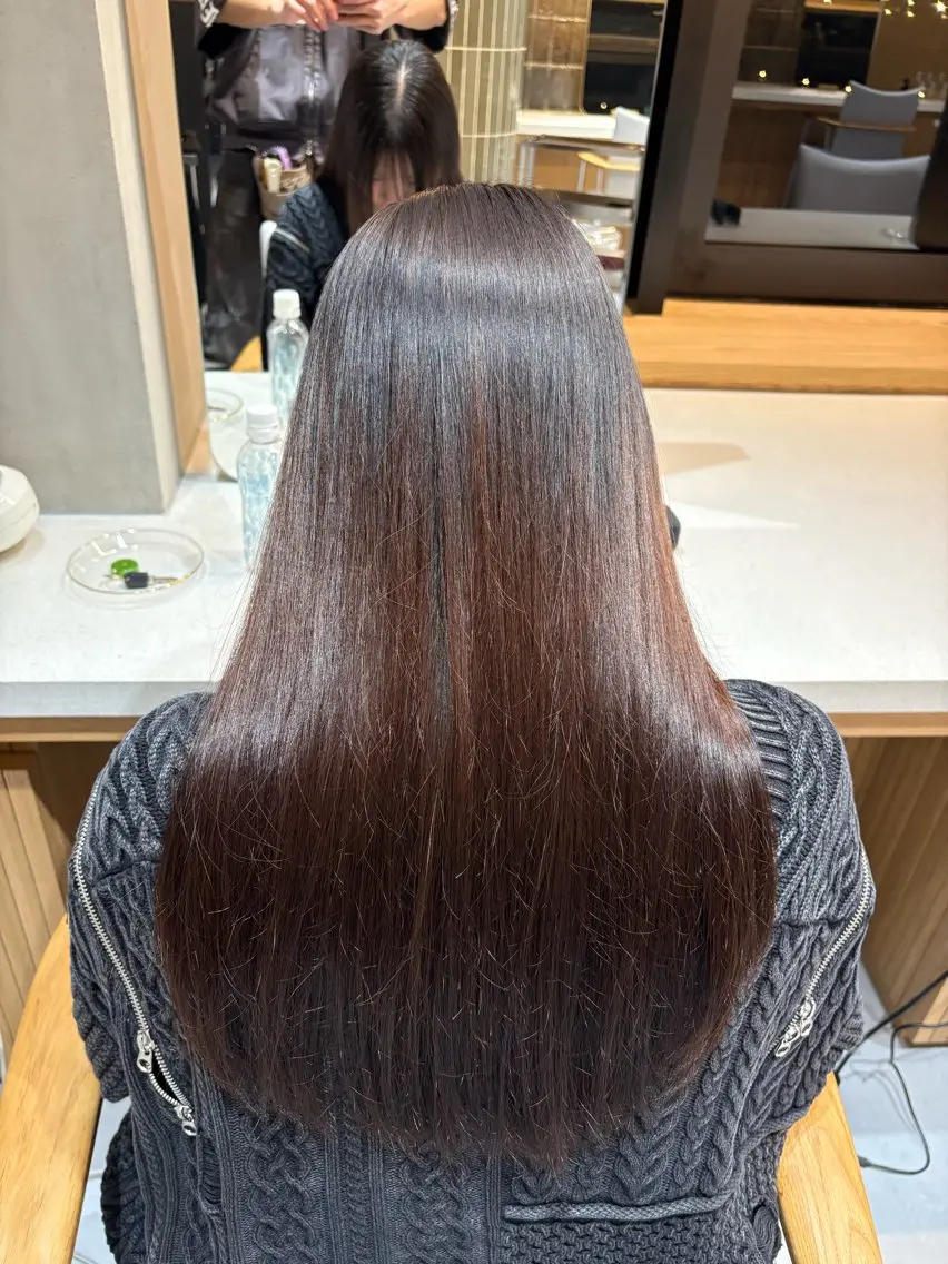 ロング パーマ 縮毛矯正 植林 奨のヘアスタイル