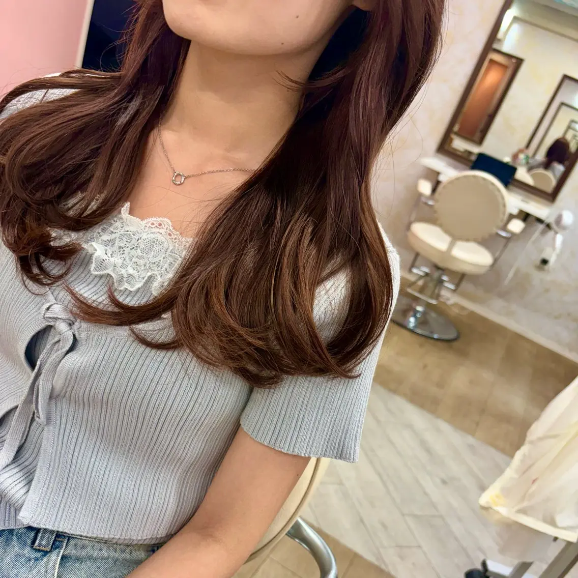 ロング カラー ブラウンカラー ピンクカラー ピンクブラウン ヘアカラー 津村 慶のヘアスタイル