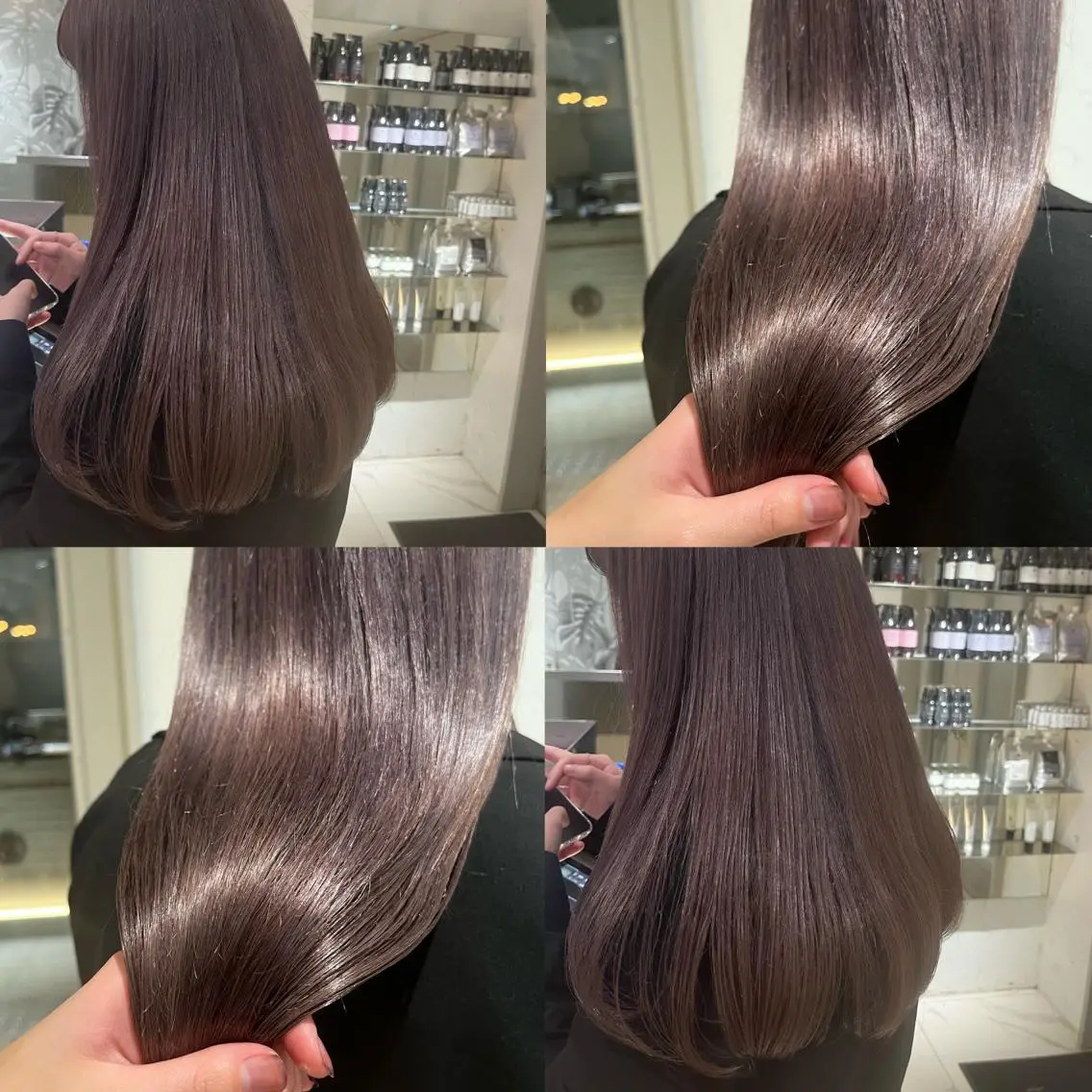 ロング カラー ベージュカラー ハイトーンカラー ラベンダーカラー ラベンダーベージュ ヘアカラー トリートメント ヘッドスパ ヘアセット カジュアルを女っぽく 𝗮𝘆𝗮𝗰𝗼のヘアスタイル