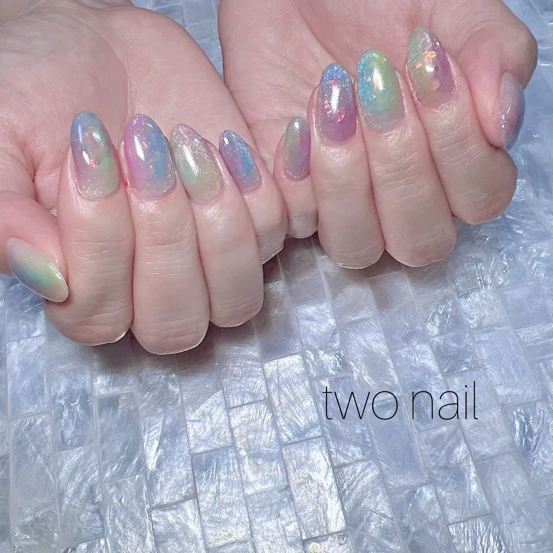 ネイル アートネイル ネイルチップ ホワイト ハンドネイル two nailのネイルデザイン
