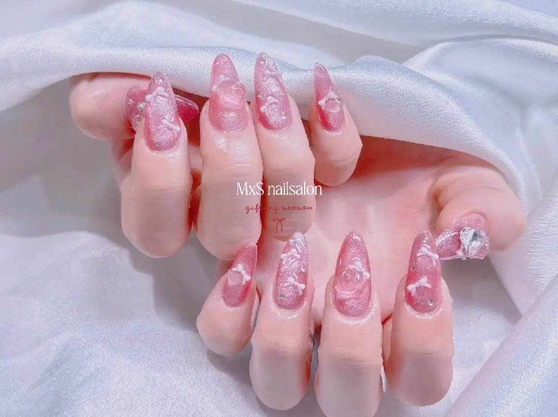 ネイル 成人式 ジェルネイル 韓国ネイル マグネットネイル パラジェル ハンドネイル ハンドケア M×S Nail みなのネイルデザイン