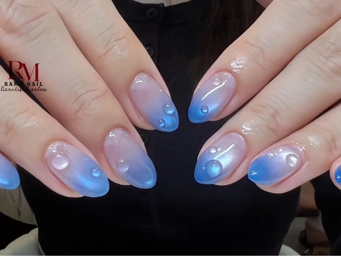 ネイル キラキラネイル マグネットネイル ミラーネイル ピンク 夏ネイル ハンドネイル RAMU Nail 恵比寿店のネイルデザイン