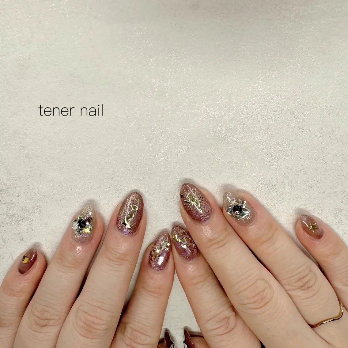 ネイル オーロラネイル マグネットネイル ハンドネイル テネルネイル tener nailのネイルデザイン