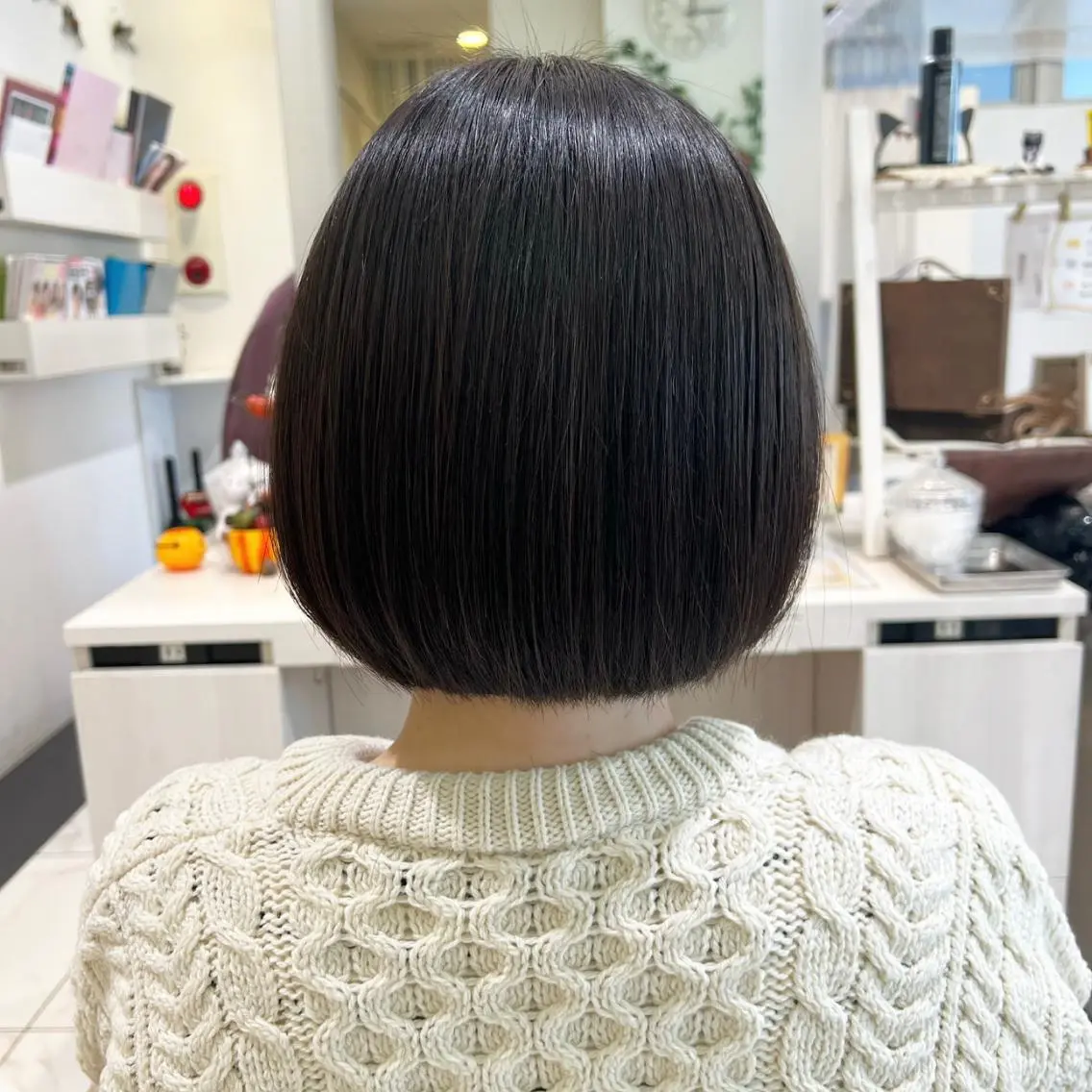 ショート ボブ カット トリートメント 三箇島陽香/髪質改善 クロスパーマ縮毛矯正のヘアスタイル