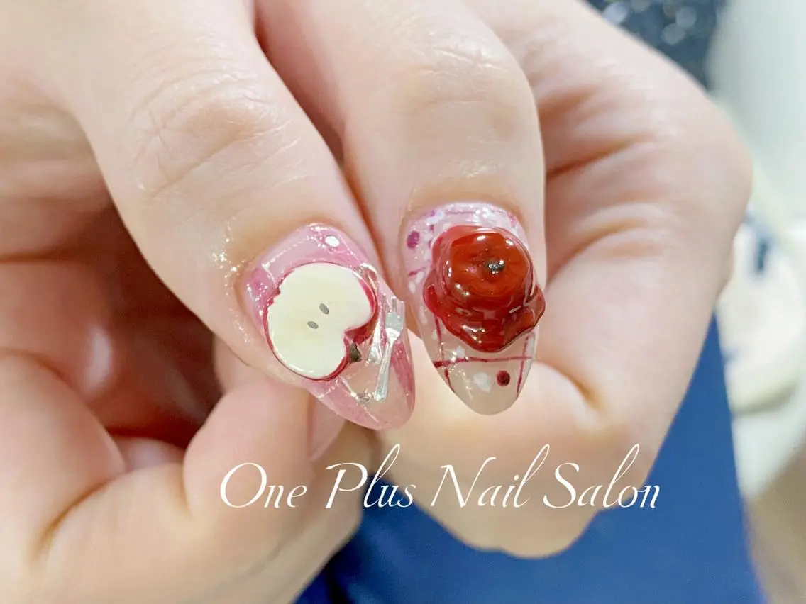 ネイル チークネイル 成人式 フレンチネイル 韓国ネイル ニュアンスネイル One Plus Nail Salonのネイルデザイン