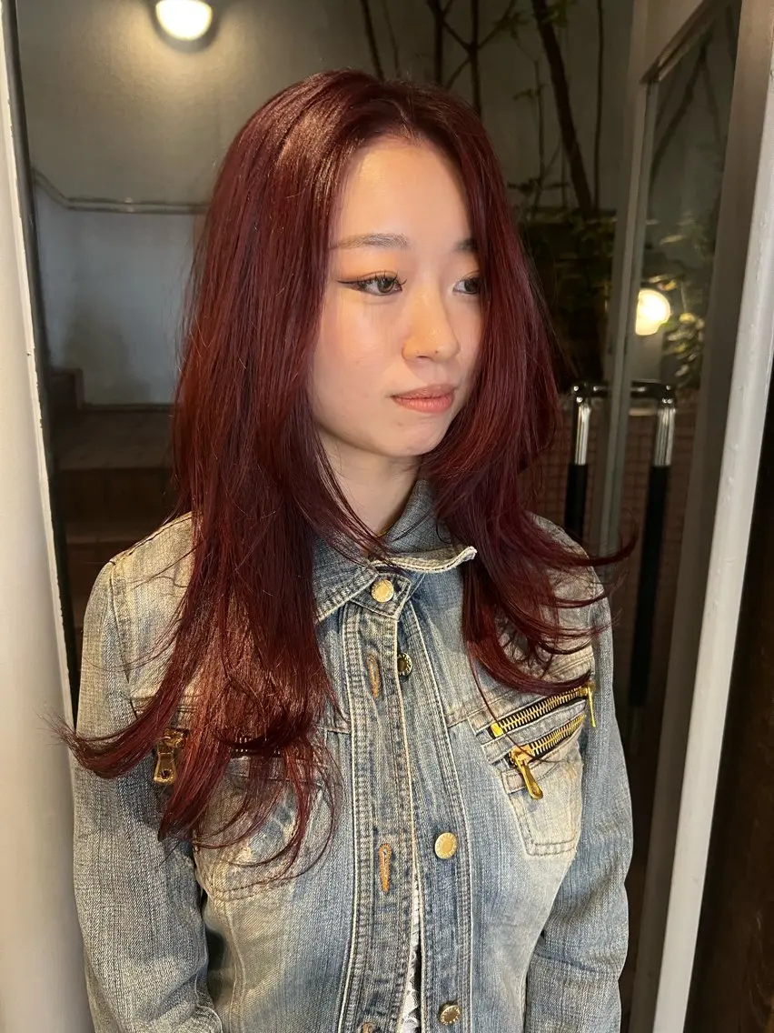 ロング カラー カット ヘアカラー 圧倒的デザイン力 店長🎨RENAのヘアスタイル