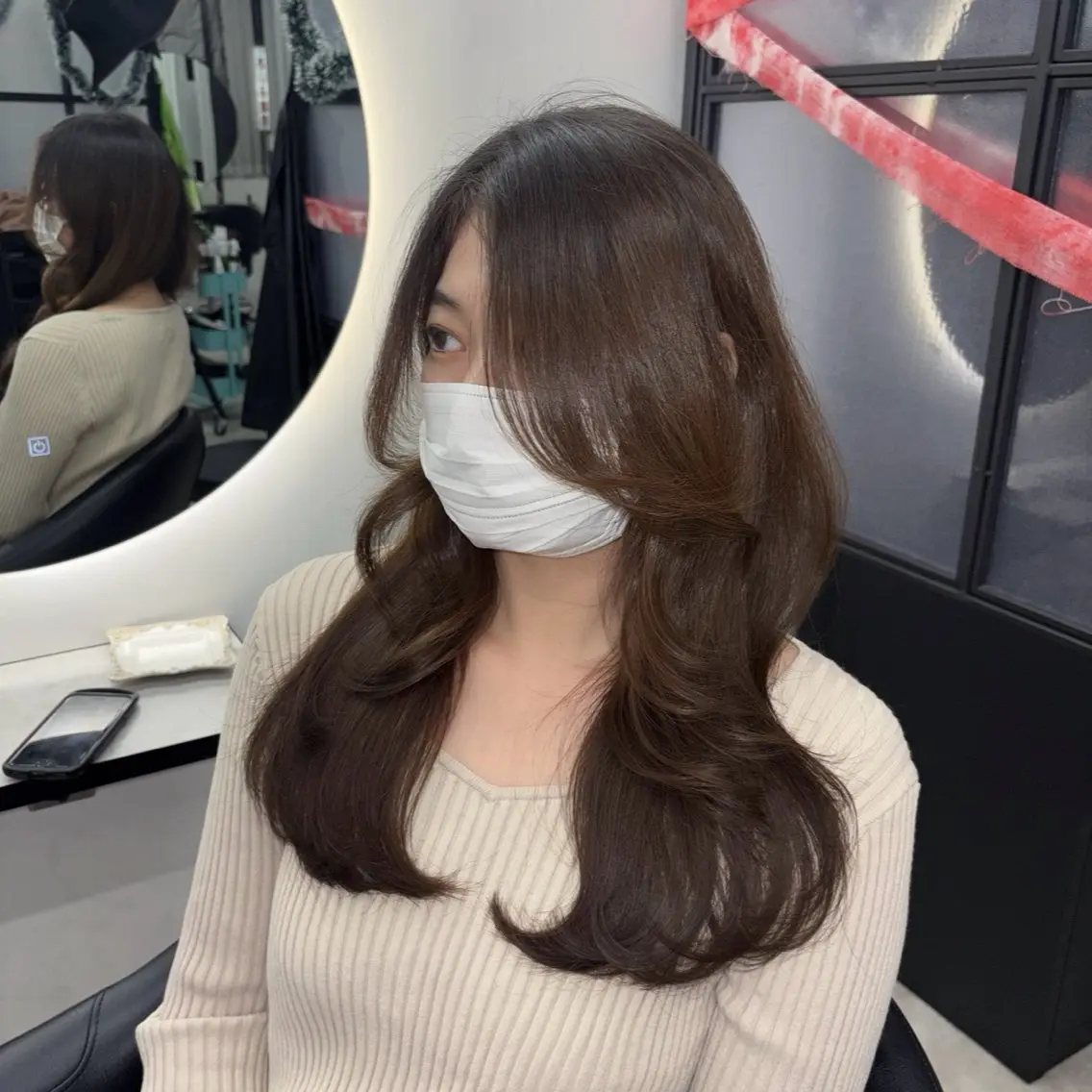 ロング カット Ren. 🦋デザインカラーのヘアスタイル