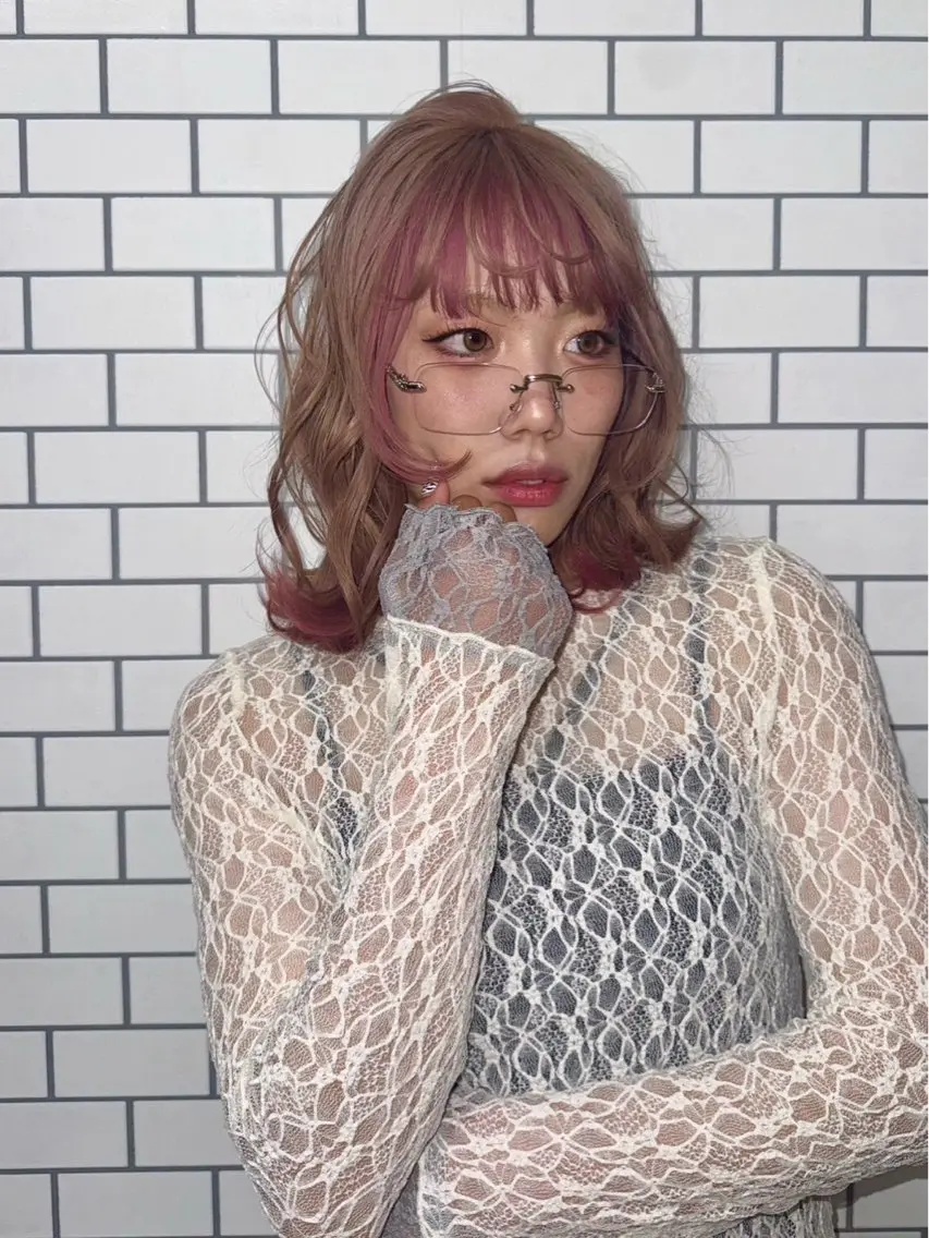 ロング Himena🎀 ハイトーン/デザインのヘアスタイル