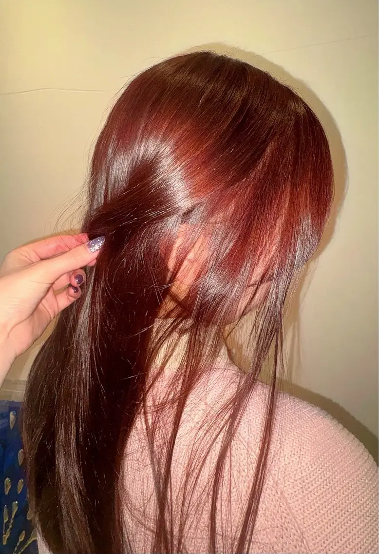 《🌹血色感upモテカラー🌹》レッド、ラベンダー系カラー+4stepトリートメント𓂃🫧‪の写真