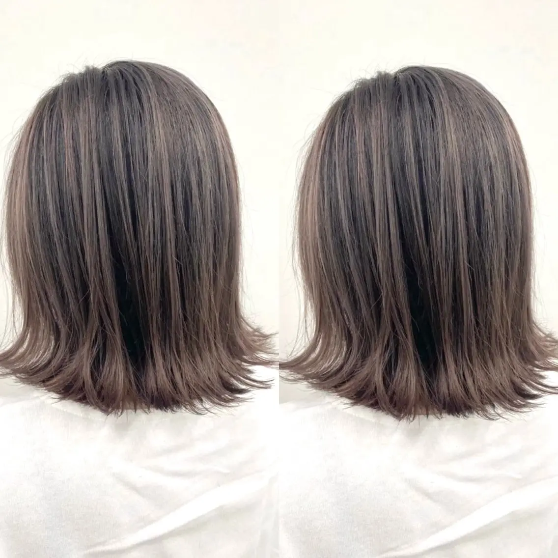 ミディアム カラー バレイヤージュ レイヤーカット ブリーチ無しダブル カラー🦕まどかのヘアスタイル