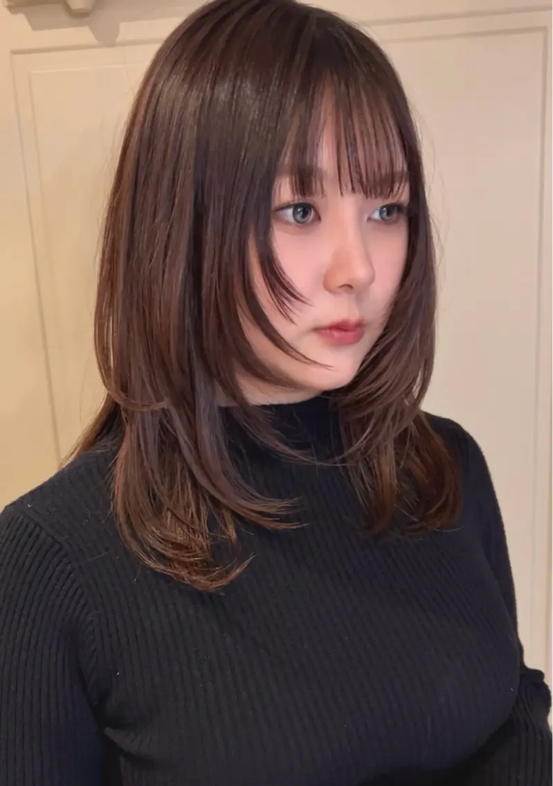 セミロング カラー カット ヘアカラー Masaki レイヤーカットのヘアスタイル