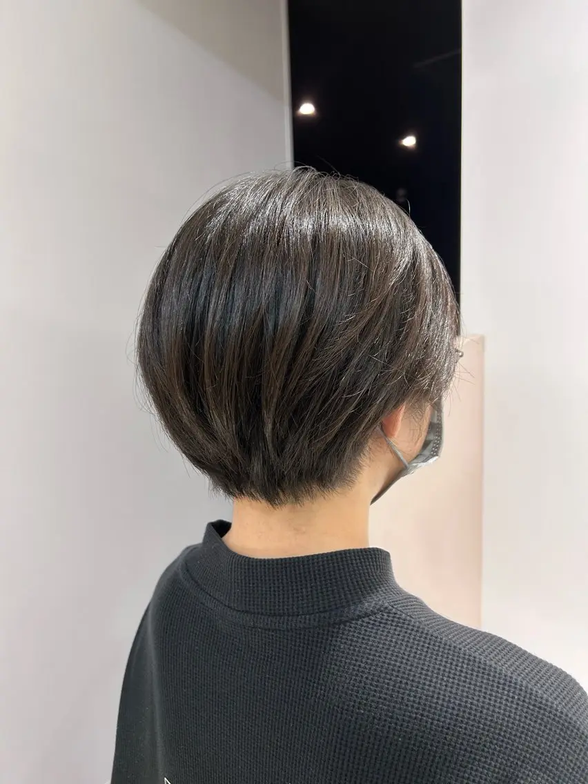 ショート ショートボブ ボブ ショートヘア 縮毛矯正 カット ヘアカラー パーマ 縮毛矯正 トリートメント ヘアセット 縮毛矯正/KEI/ ブリーチ縮毛矯正のヘアスタイル