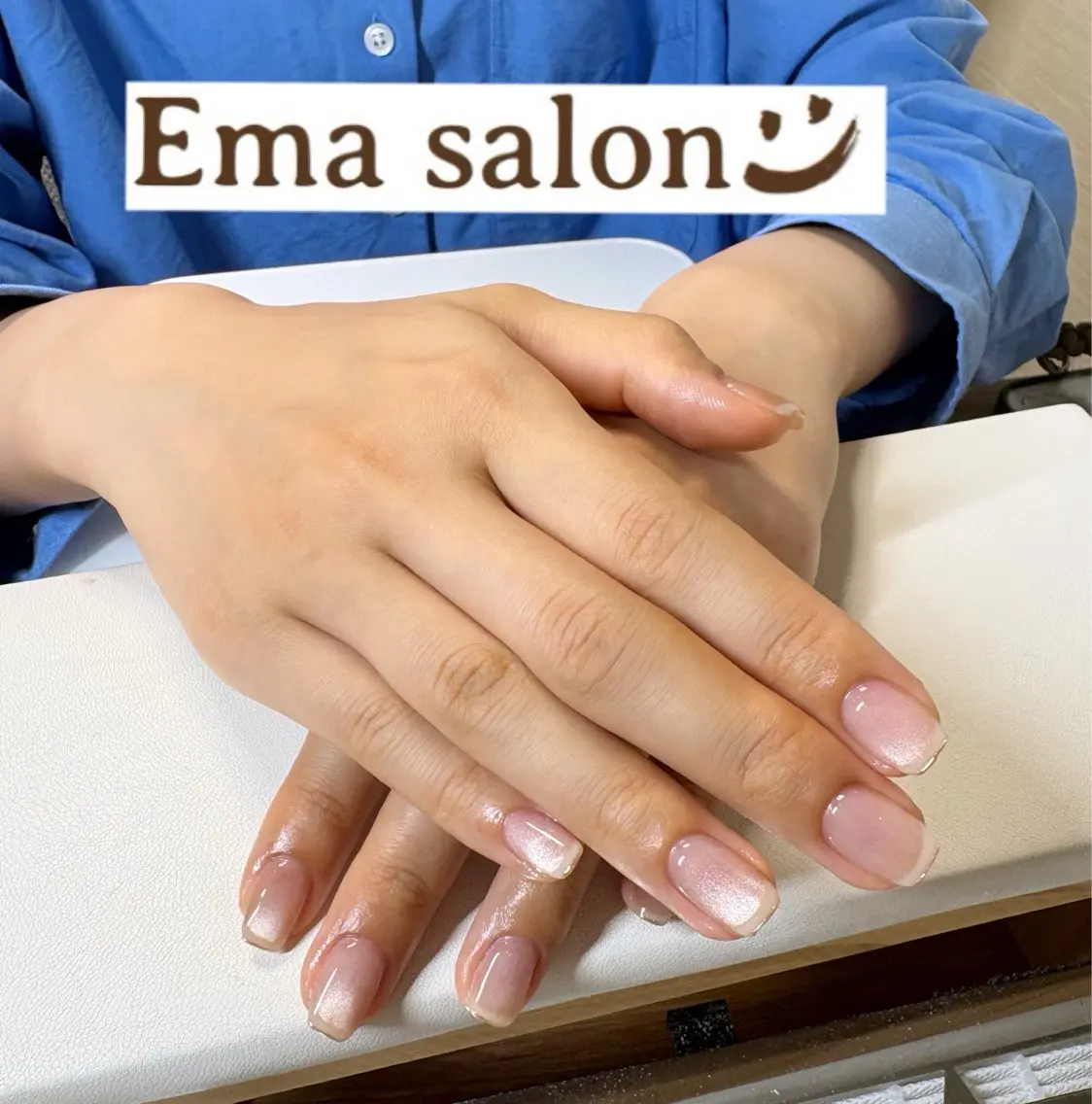 ネイル フレンチネイル ミラーネイル 持ち込み ハンドネイル Ema salon hiromiのネイルデザイン