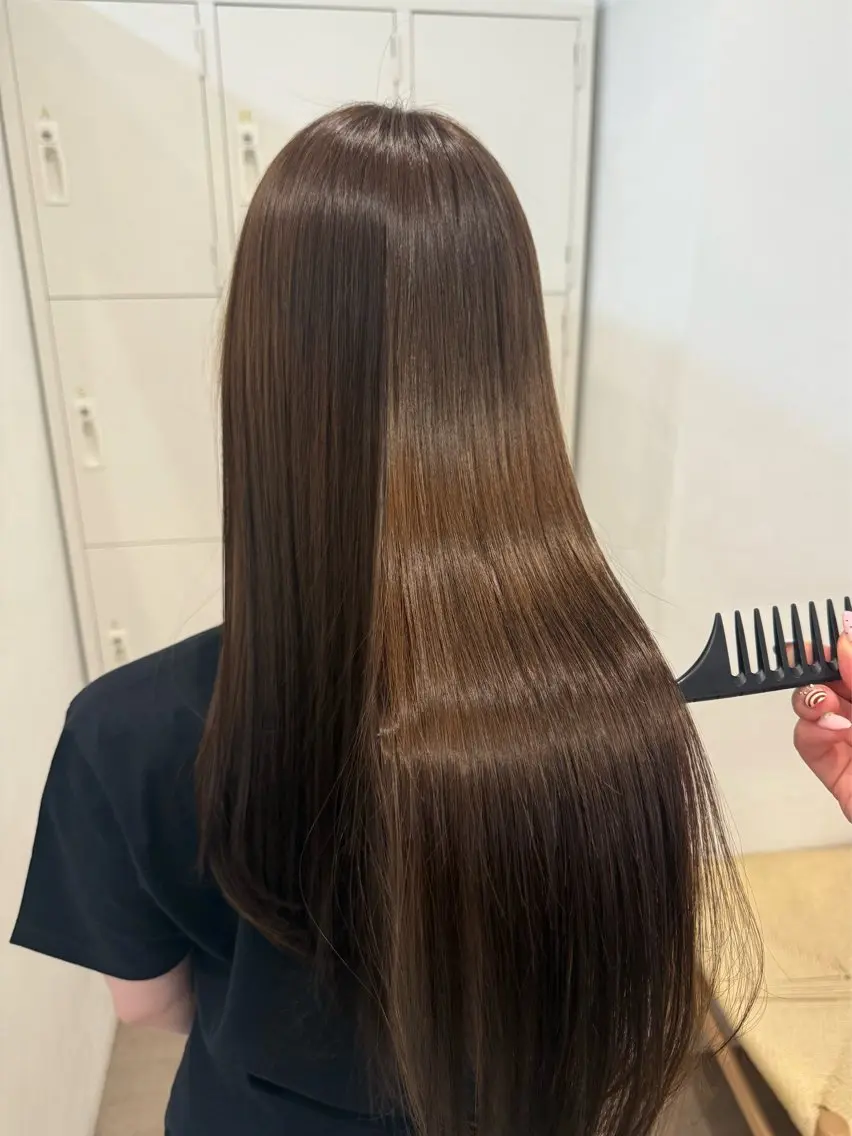 ロング カラー 髪質改善 ヘアカラー 縮毛矯正 yutaka/透明感 カラー/髪質改善🤎のヘアスタイル