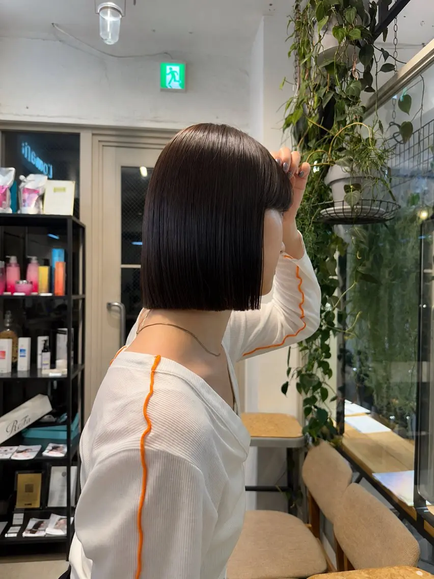 ミディアム カラー カット ヘアカラー トリートメント mako/オリーブ /美容師アイリストのマツエク・マツパデザイン