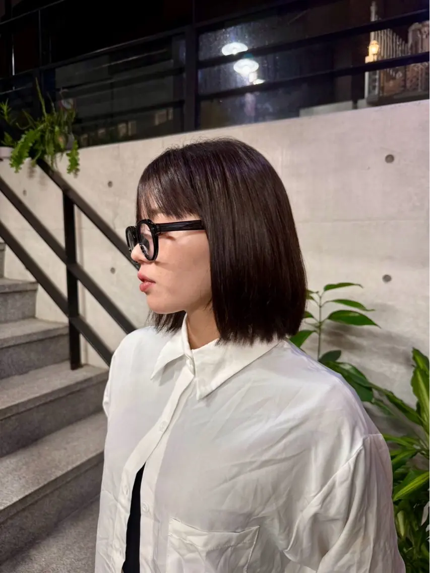 ミディアム カラー ブラウンカラー 透明感カラー ヘアカラー 青木 里空のヘアスタイル
