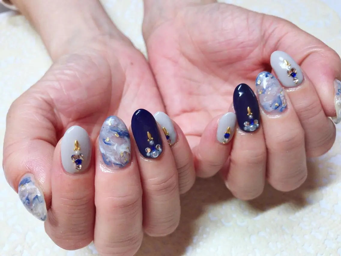 ネイル 大理石ネイル(マーブル) S Nailのネイルデザイン
