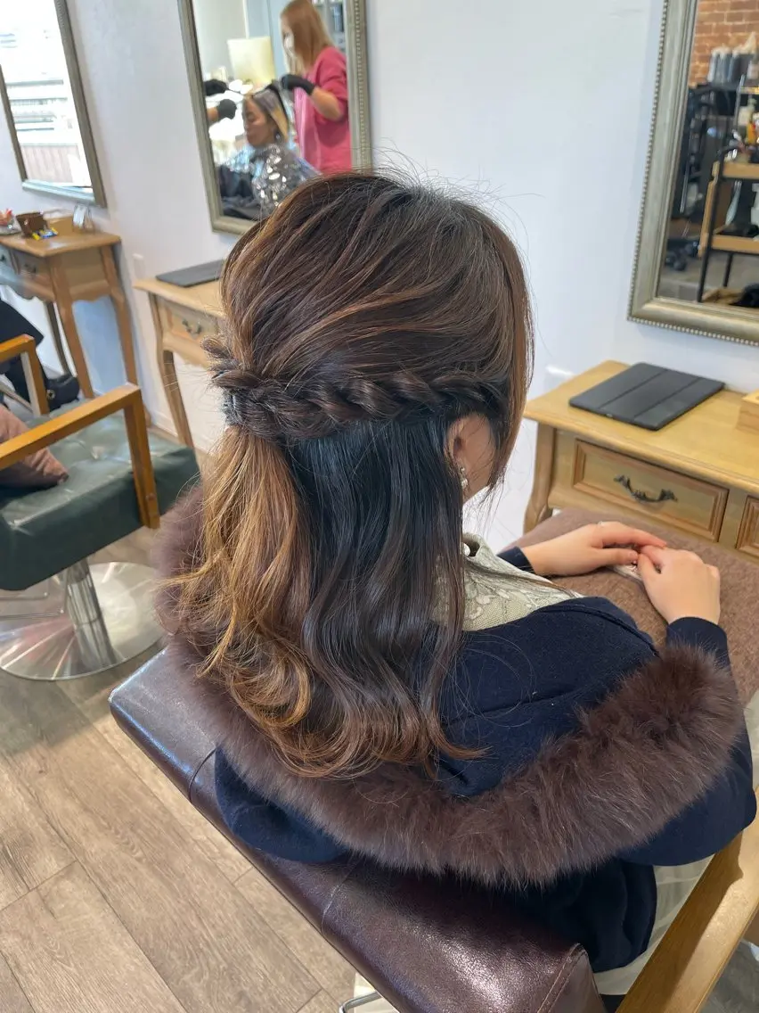 セミロング ヘアアレンジ ヘアセット Felice Erikaのヘアスタイル