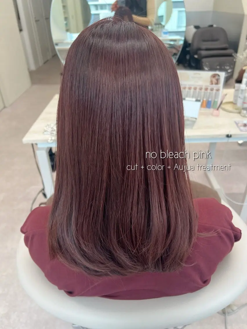 セミロング カラー ベージュカラー 透明感カラー ハイライトカラー ハイライト カット ヘアカラー トリートメント 美髪矯正/シークレッ トハイライト🤍りさのヘアスタイル