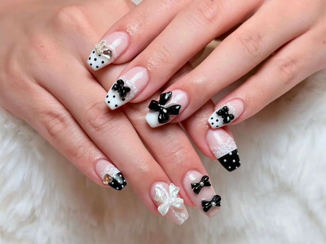 ネイル チークネイル 長さ出し フレンチネイル ジェルネイル グラデーション ハンドネイル RIBON nail 高田馬場のネイルデザイン