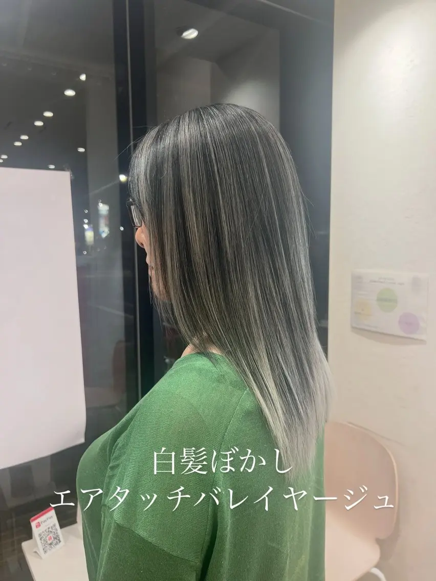 セミロング カラー ブリーチ ケアブリーチ カット ヘアカラー トリートメント 太白区/白髪ぼかし ハイライト/千葉達人のヘアスタイル