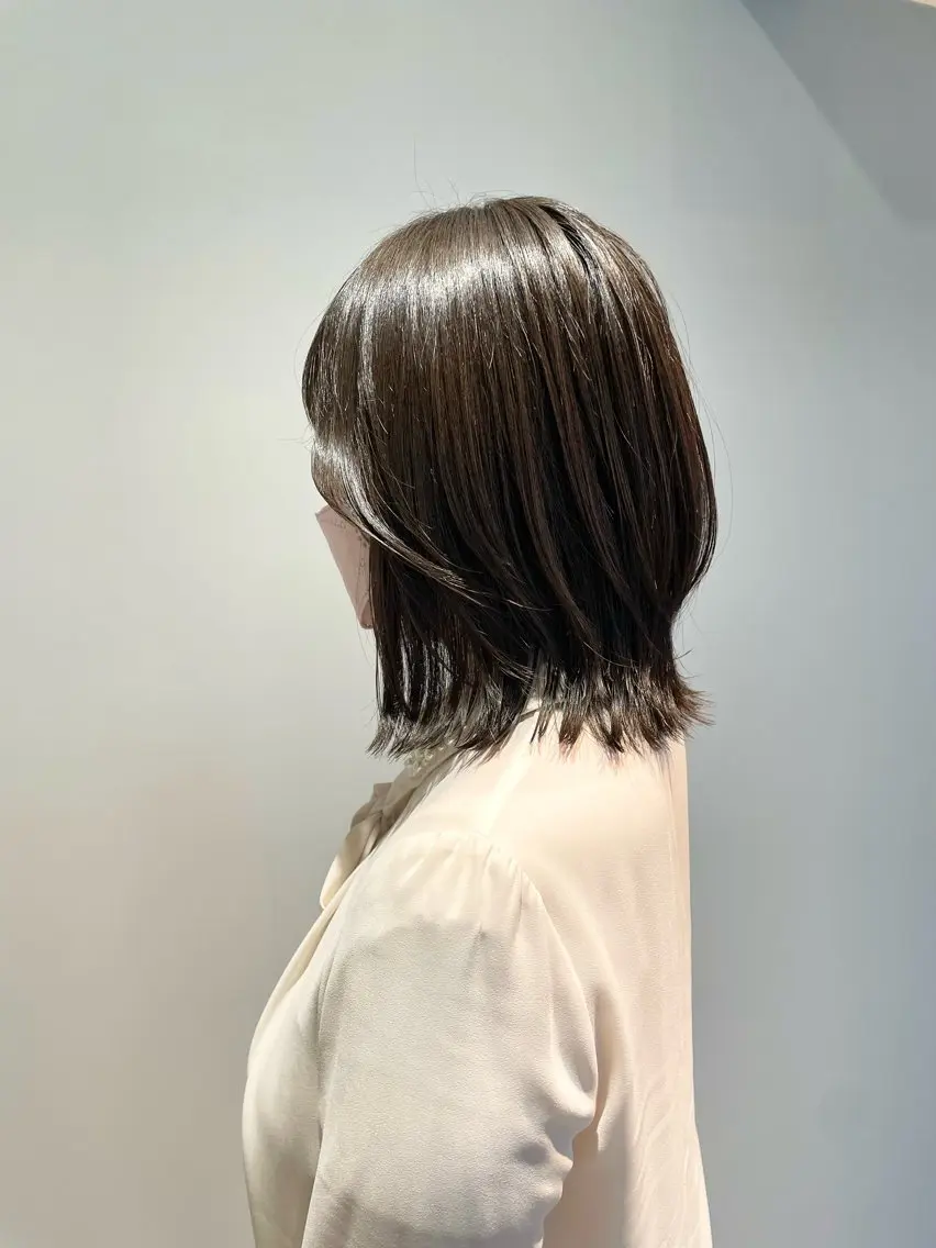 ミディアム ボブレイヤー ボブ 顔周りカット レイヤーカット カットモデル/ miyuのヘアスタイル