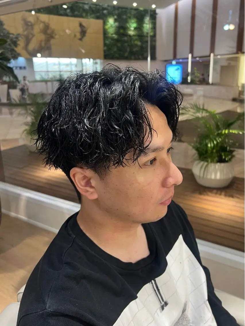 ショート パーマ メンズ カット パーマ 梅田茶屋町メンズ 専門美容師 山元一平のヘアスタイル