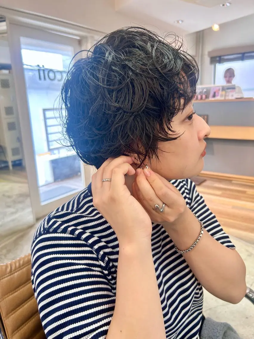 ショート ショートヘア パーマ 🤎指名No.1原宿 表参道coii日向花のヘアスタイル