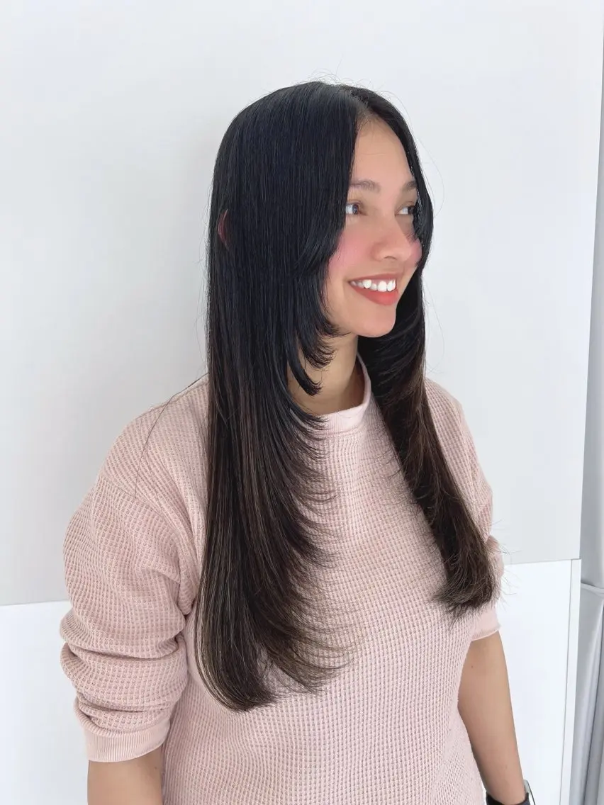 ロング カット ヘアカラー トリートメント 宮原 佳苗のヘアスタイル