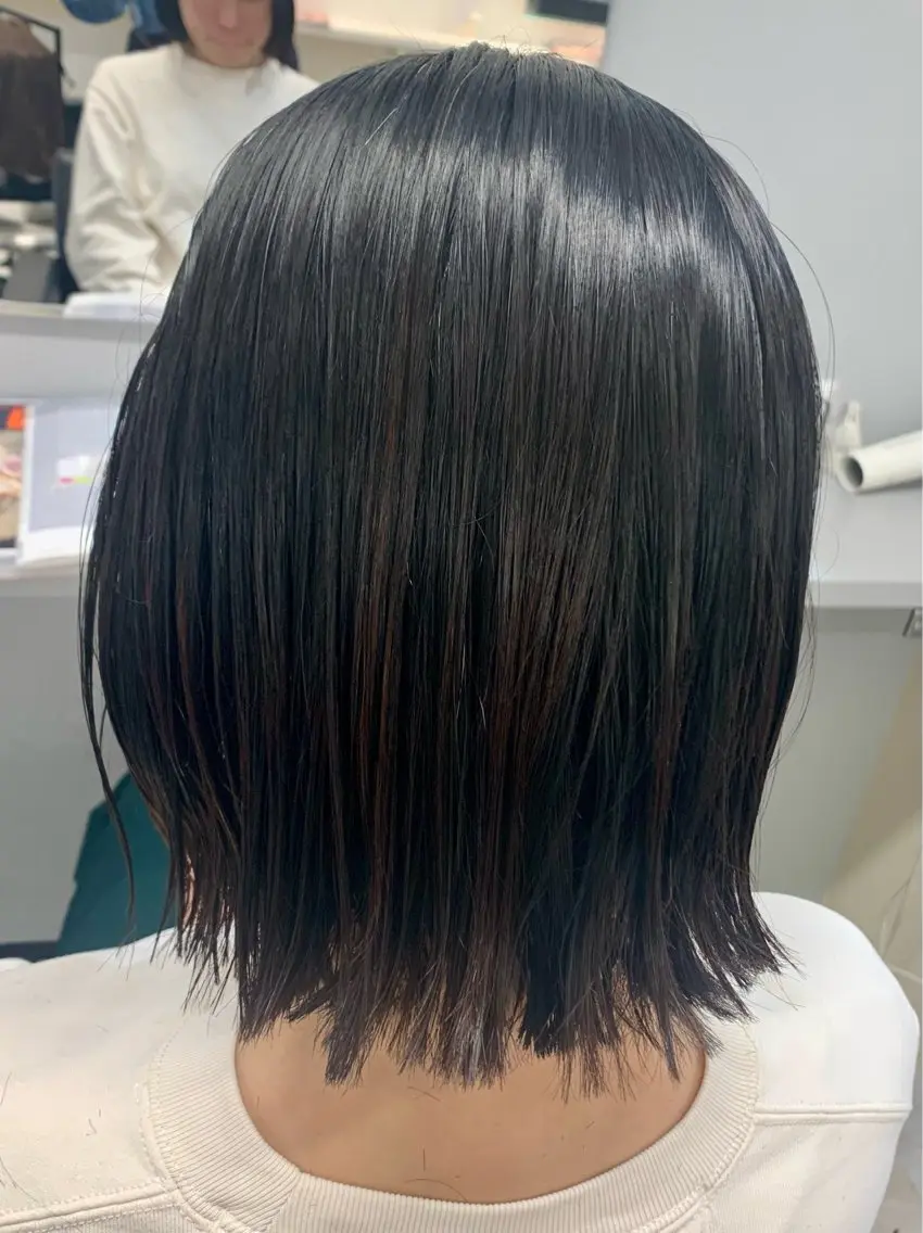 ミディアム ボブ 縮毛矯正 カット 縮毛矯正 ideal心斎橋 ☆片山☆のヘアスタイル