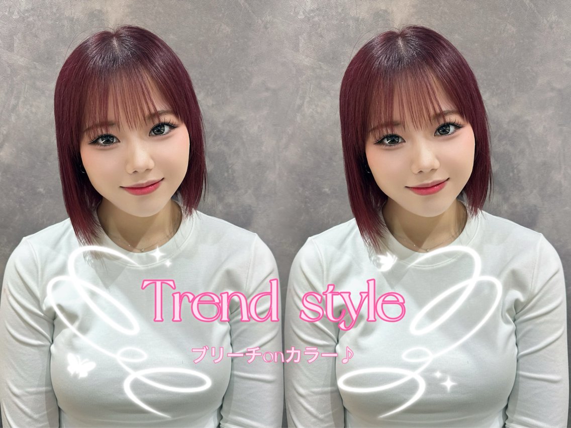 ミディアム ラベンダーベージュ 学生 韓国風ヘア ヘアカラー 🦋ami/浦和 韓国ガーリー🦋のヘアスタイル