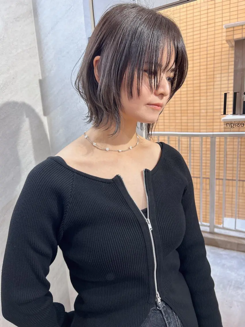 ミディアム カラー カット ヘアカラー トリートメント 髪質改善will hairdesignのヘアスタイル