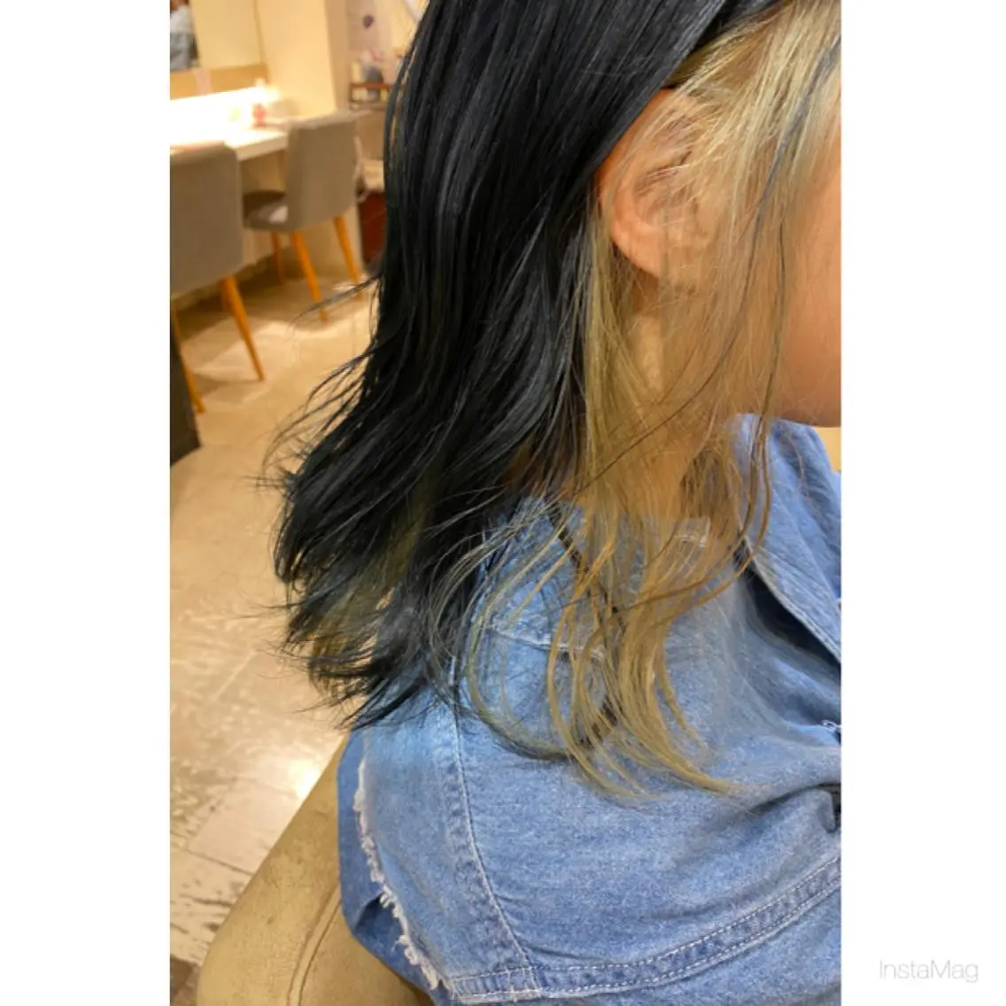 ミディアム カラー ベージュカラー ブロンド ブロンドベージュ カット ヘアカラー 岩間 香純のヘアスタイル