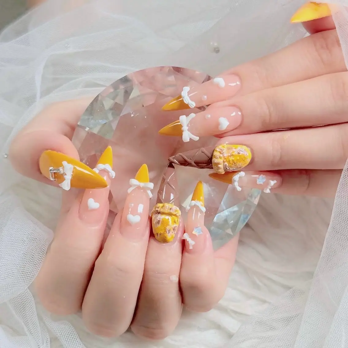 ネイル フットネイル フレンチネイル グラデーション 韓国ネイル ロングネイル ハンドネイル Hani Nail Salonのネイルデザイン