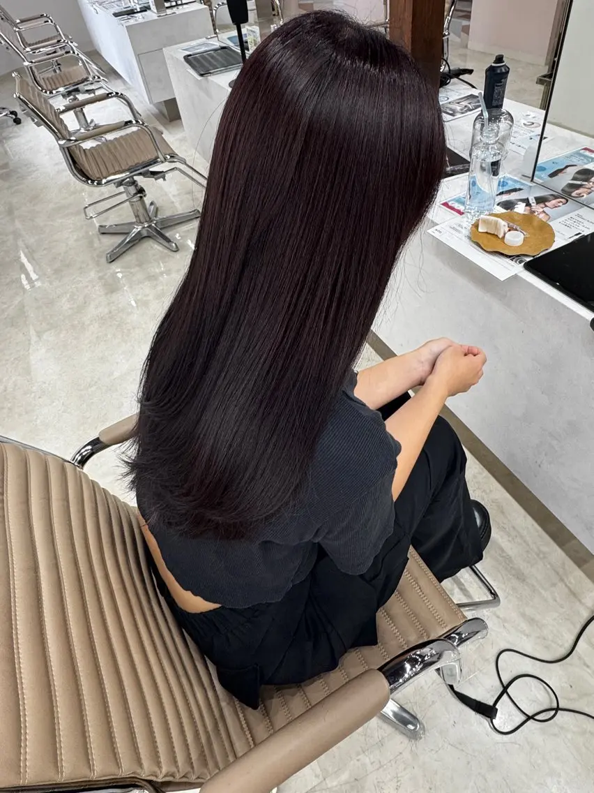 ロング カラー 髪質改善 似合わせカット 縮毛矯正 カット ヘアカラー トリートメント 柔らか美髪矯正 髪質改善　DAITOのヘアスタイル