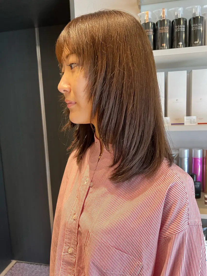 ミディアム カラー ウルフカット ✨髪質改善矯正× ブリーチ✨YU-KIのヘアスタイル