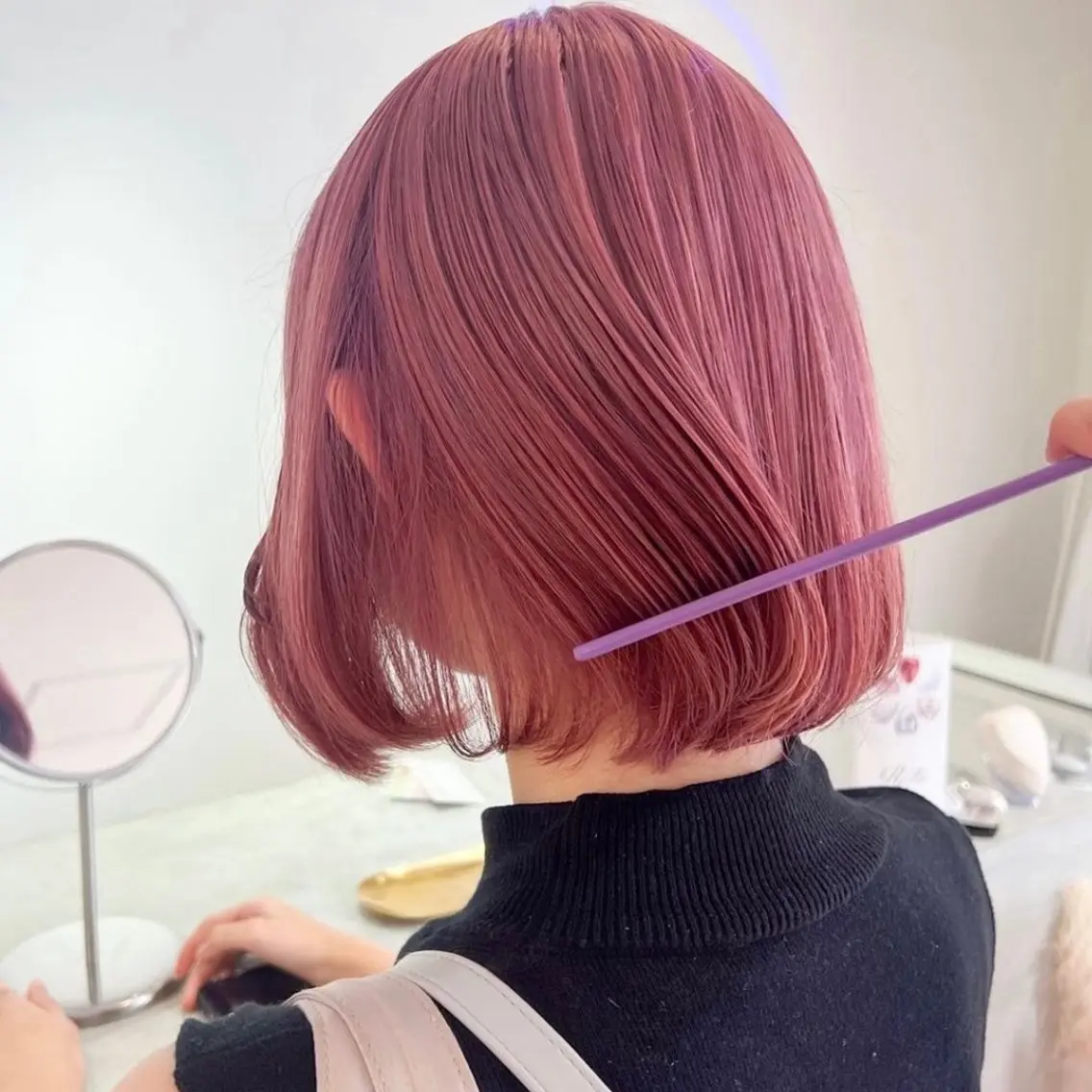 ショート カラー ヘアカラー トリートメント 🎀ダブルカラー/ ピンク×ガーリー🎀のヘアスタイル