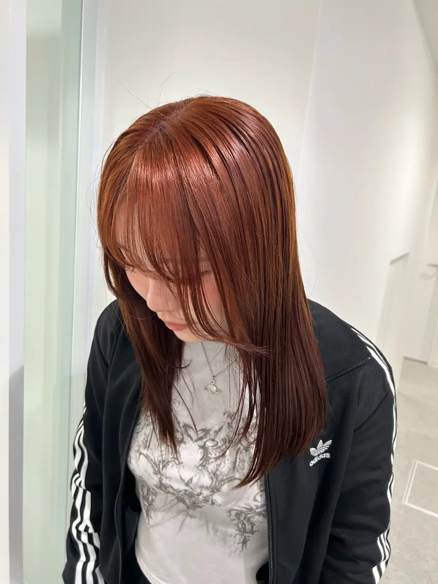 ミディアム カラー 愛結 暖色カラー🎀🩰のヘアスタイル