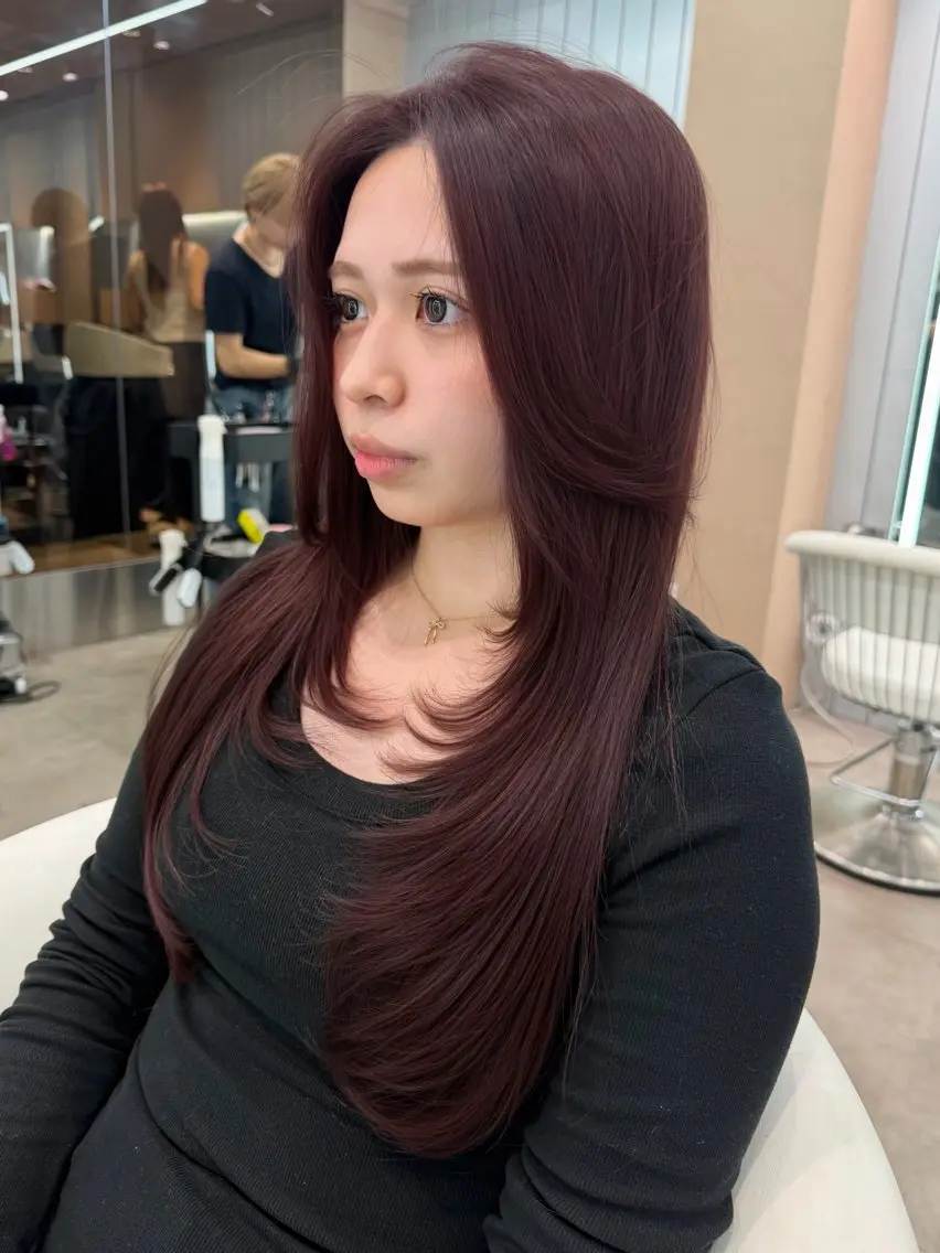 ロング ヘアアレンジ アッシュ ボブ くびれヘア 顔まわりレイヤー 顔周りカット カット ヘアカラー トリートメント ヘアセット 大宮‎縮毛矯正🩵 レイヤー　佐藤和のヘアスタイル