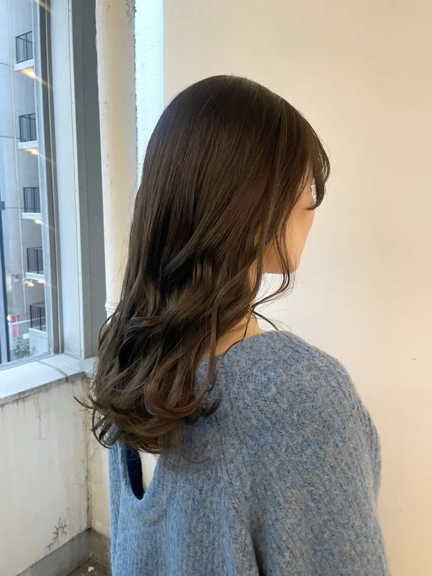 ロング カット ヘアカラー トリートメント ヘッドスパ ヘアセット ✨透明感ケアカラー✨ 長野ゆきなのヘアスタイル