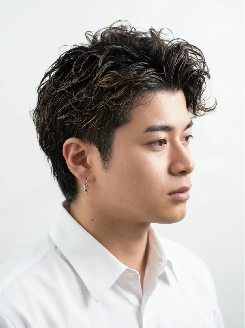 ミディアム パーマ 假家 新大のヘアスタイル