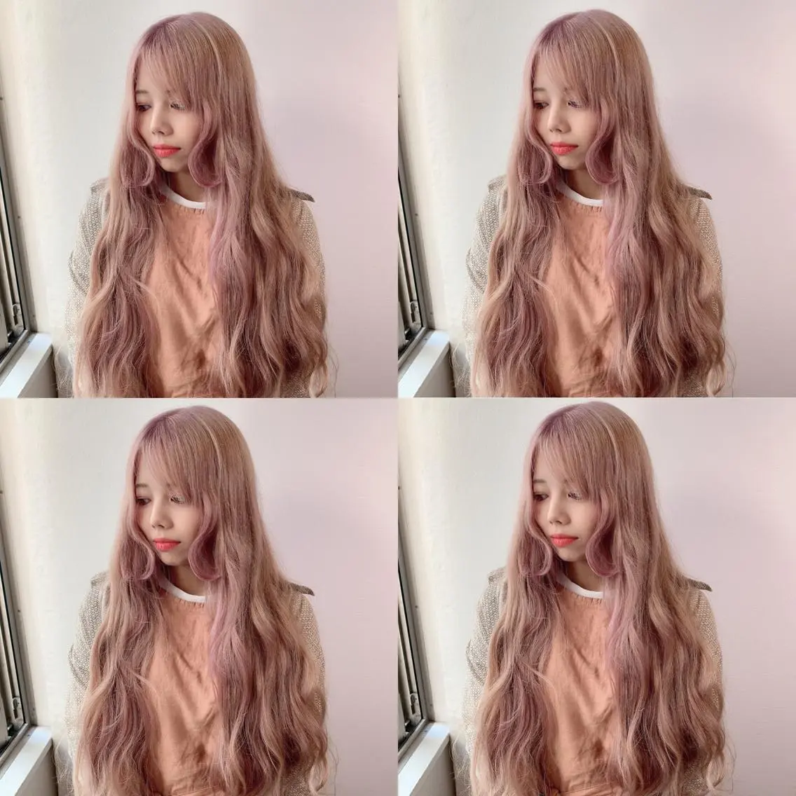 ロング カラー ベージュカラー ハイトーンカラー ラベンダーカラー ラベンダーベージュ ピンクカラー ヘアカラー 似合わせ/ カラー.岡田友仁のヘアスタイル