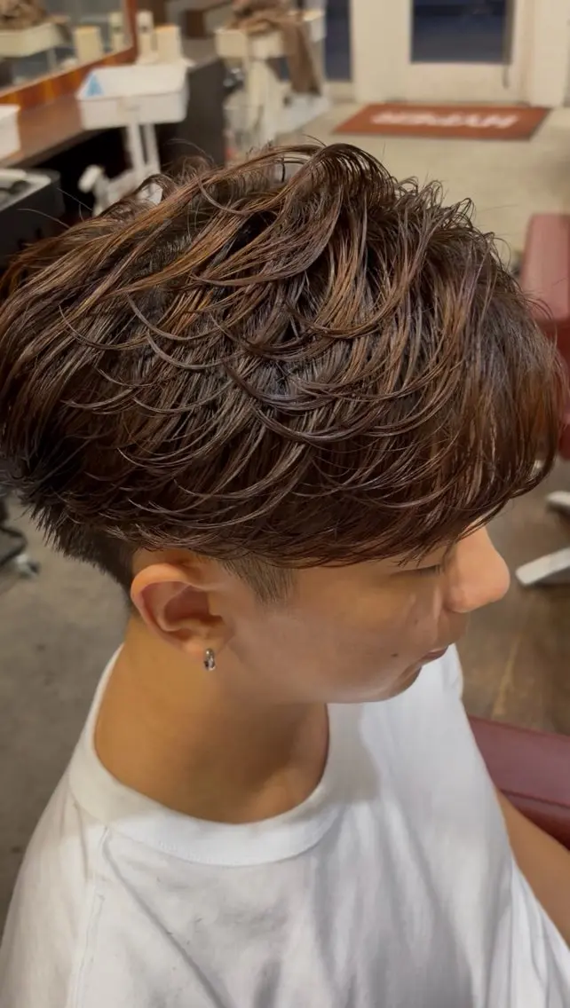 パーマ メンズ メンズパーマ カット パーマ フェザー・ニュアンス パーマ/柏木藍貴のヘアスタイル